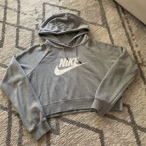 Gray Cropped Nike Hoodie- Medium